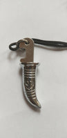 Stainless Steel Sikh Singh Kaur Sword Khanda engraved Pendant in thread Necklace