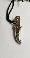 Stainless Steel Sikh Singh Kaur Sword Khanda engraved Pendant in thread Necklace