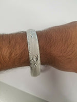 Silver Plated Laser Engraved Khandas Sikh Singh Kaur Khalsa Kara Bangle Kada U3