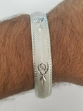 Silver Plated Laser Engraved Khandas Sikh Singh Kaur Khalsa Kara Bangle Kada U3