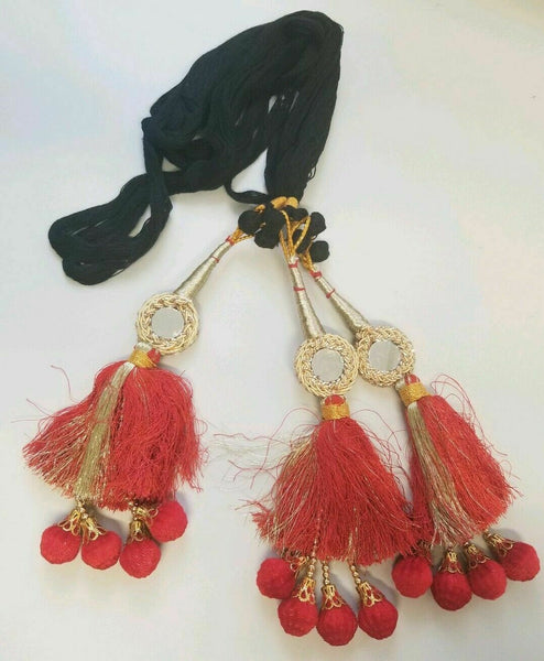 Indian Punjabi Pranda Mehndi Jagoo Mirror Bridal Patiala Paranda Hair Braid A11