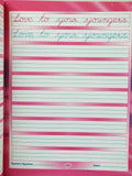 Learn English Cursive writing formation of words and Sentences Practice Book A4