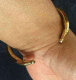 Brass Sikh Kara Stunning 22 Ct. Gold Look Chunky Hindu Open Kada Bangle E31 New