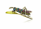Stunning Gold Plated Vintage Look Grass Hopper Christmas Brooch Cake PIN C15