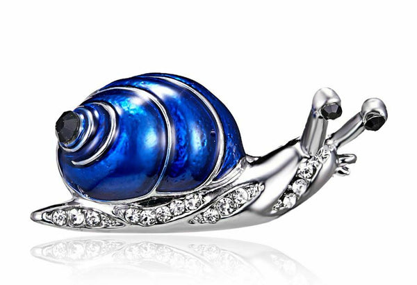 Stunning Diamonte Silver Plated Vintage Look Snail Christmas Brooch Cake Pin B8