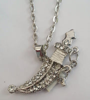 Punjabi SIKH Stunning Diamante Silver Plated Lovely Dagger Kirpan Pendant