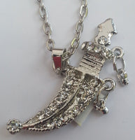 Punjabi SIKH Stunning Diamante Silver Plated Lovely Dagger Kirpan Pendant