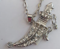 Punjabi SIKH Stunning Diamante Silver Plated Lovely Dagger Kirpan Pendant