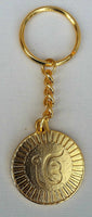 Talisman Protection Guru Nank 1 Onkar Gold Plated KEY RING Punjabi Chain OS105