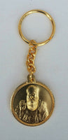 Talisman Protection Guru Nank 1 Onkar Gold Plated KEY RING Punjabi Chain OS105