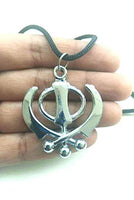 Bracelet en acier inoxydable Punjabi Sikh Khanda avec pendentif en forme de voiture - À suspendre au mur ou à une porte - Pour prospérité, bonne chance - Cadeau idéal pour une pendaison de crémaillère, une réussite et une élimination des obstacles.