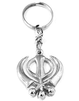 Porte-clés Punjabi Sikh Khanda en acier inoxydable avec pompon, prospérité et bonne chance, parfait cadeau de pendaison de crémaillère, réussir la croissance et enlever les obstacles.