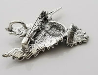 Humming Bird Brooch Vintage Look SILVER Plated Suit Coat Broach Collar Pin B8S