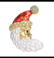 Stunning gold plated elegant christmas santa claus brooch cake pin b17 broach