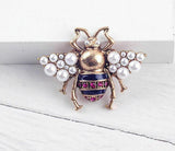 Stunning vintage look gold plated gold honey bee brooch suit coat broach pin z7p