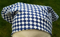 Sikh punjabi blue white boxes hindu bandana head wrap gear rumal handkerchief yy