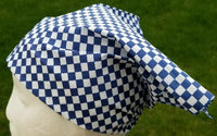 Sikh punjabi blue white boxes hindu bandana head wrap gear rumal handkerchief yy