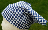 Sikh punjabi blue white boxes hindu bandana head wrap gear rumal handkerchief yy