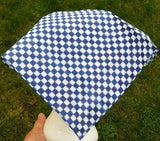 Sikh punjabi blue white boxes hindu bandana head wrap gear rumal handkerchief yy