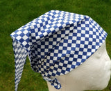 Sikh punjabi blue white boxes hindu bandana head wrap gear rumal handkerchief yy