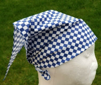 Sikh punjabi blue white boxes hindu bandana head wrap gear rumal handkerchief yy