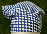 Sikh punjabi blue white boxes hindu bandana head wrap gear rumal handkerchief yy