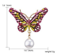 Stunning diamonte gold plated vintage look butterfly christmas brooch cake pin b