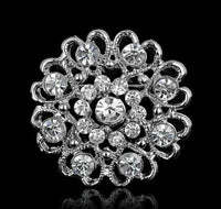 Christmas new year stunning diamonte silver plated brooch pin broach gift rr2