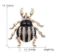 Stunning diamonte gold plated vintage look beetle christmas brooch cake pin nn1