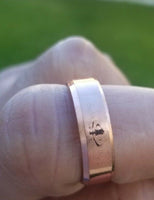 Copper color khanda ring engraved fashion sikh singh kaur khalsa challa gift h24