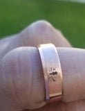Copper color khanda ring engraved fashion sikh singh kaur khalsa challa gift h24