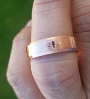 Copper color khanda ring engraved fashion sikh singh kaur khalsa challa gift h24