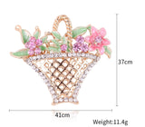 Flower basket brooch vintage look gold plated designer broach celebrity pin k32