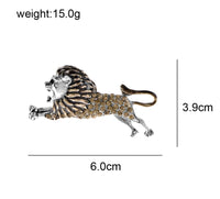 Roaring lion king brooch silver plated celebrity broach royal power sikh pin k27