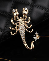 Scorpion brooch vintage look gold plated zodiac broach astrology luck pin k28