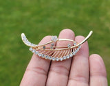 Leaf brooch vintage look gold plated zodiac broach astrology good luck pin k30