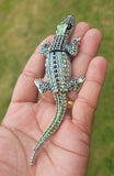 Crocodile Designer Brooch Vintage Look Silver Plated Celebrity Broach Pin K41