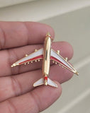 Aeroplane Brooch Vintage Look Queen Pilot Broach Gold Plated Crew Pin K39 New