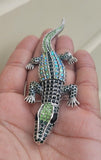 Crocodile Designer Brooch Vintage Look Silver Plated Celebrity Broach Pin K41