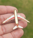 Aeroplane Brooch Vintage Look Queen Pilot Broach Gold Plated Crew Pin K39 New