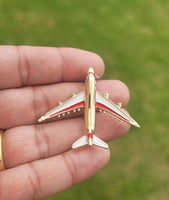 Aeroplane Brooch Vintage Look Queen Pilot Broach Gold Plated Crew Pin K39 New