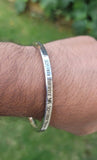 Hindu Kara OM Namo Shivay Kada Smooth Flat Stainless Steel Ohm Mantra Bangle E13K