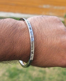 Hindu Kara OM Namo Shivay Kada Smooth Flat Stainless Steel Ohm Mantra Bangle E13K