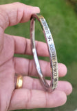 Hindu Kara OM Namo Shivay Kada Smooth Flat Stainless Steel Ohm Mantra Bangle E13K