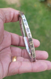 Hindu Kara OM Namo Shivay Kada Smooth Flat Stainless Steel Ohm Mantra Bangle E13K