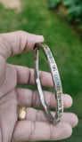Hindu Kara OM Namo Shivay Kada Smooth Flat Stainless Steel Ohm Mantra Bangle E13K