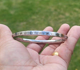 Hindu Kara OM Namo Shivay Kada Smooth Flat Stainless Steel Ohm Mantra Bangle E13K