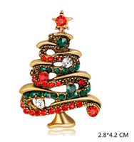 Christmas Tree Brooch Vintage look Gold plated broach Celebrity Queen pin i20