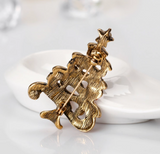 Christmas Tree Brooch Vintage look Gold plated broach Celebrity Queen pin i20