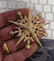Starburst Celebrity Brooch Pin Stunning Vintage Look Gold plated Broach JJJ34G